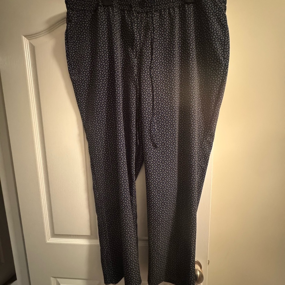 Talbots Black and Blue Patterned Pants